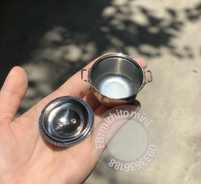 Nồi sắt mini size to cho nhà búp bê nấu được như thật - size lớn