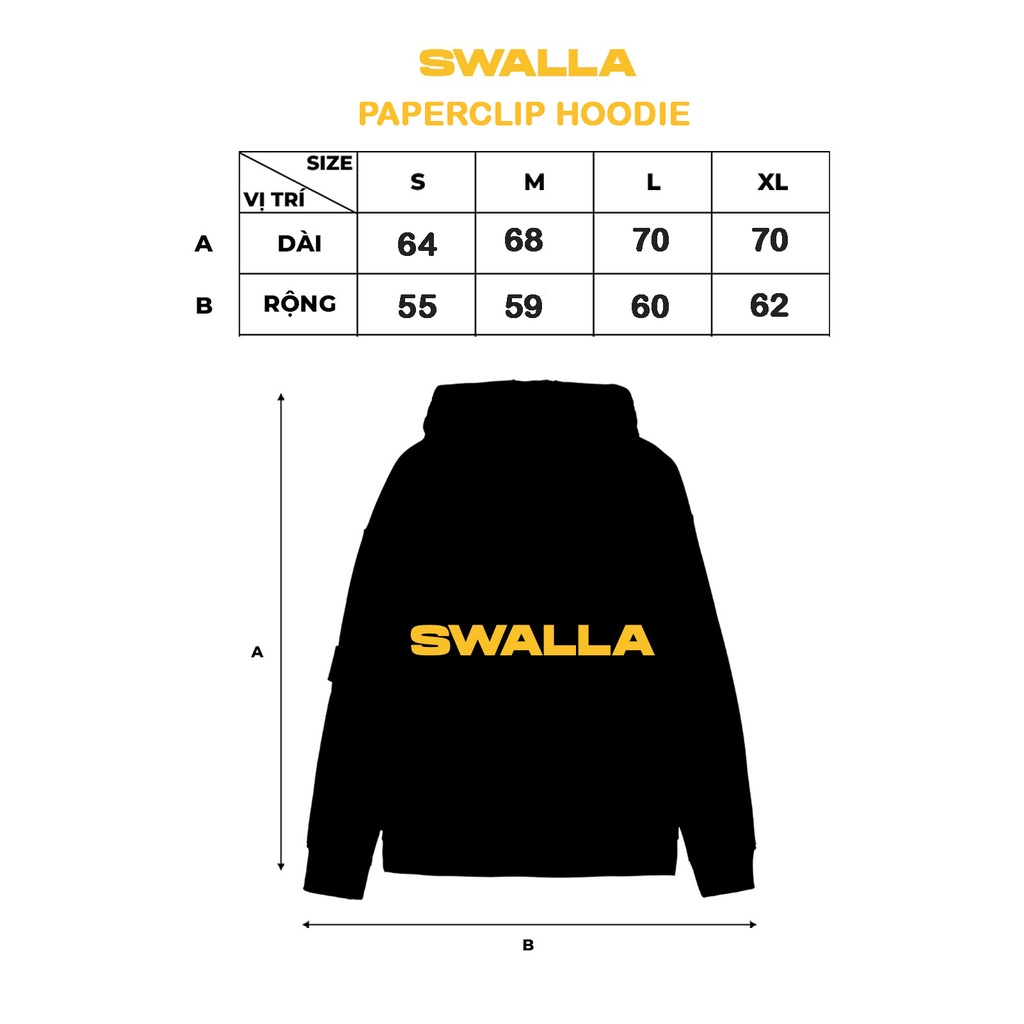 Áo hoodie unisex SWALLA PAPERCLIP - 100% French Terry Fabric CAO CẤP -MÀU WHEAT - LOCAL BRAND chính hãng