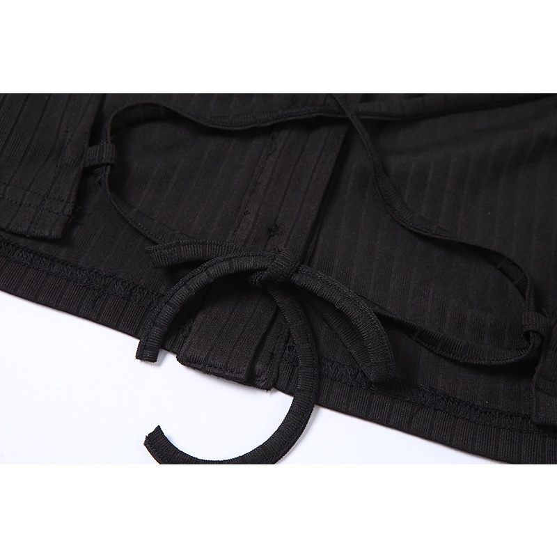 DUNEA Áo kiểu cardigan tay dài cổ chữ V hở lưng thắt dây quyến rũ thời trang dành cho nữ