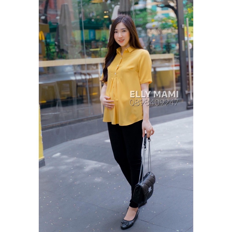 Áo Bầu sơ mi cộc tay quốc dân