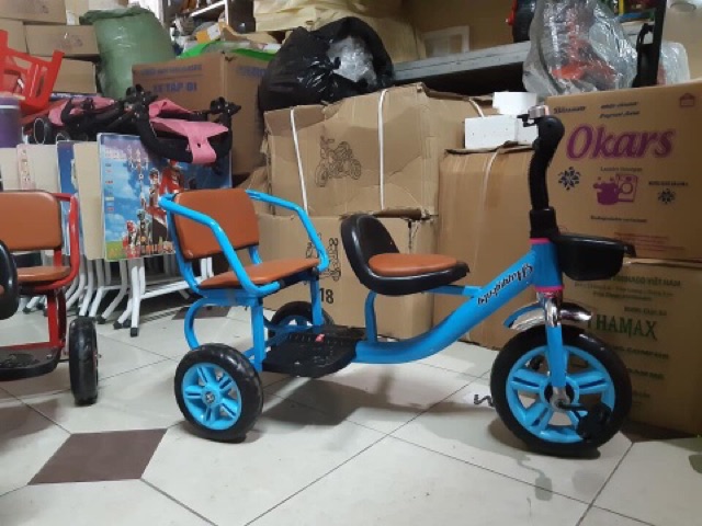 XE ĐẠP XÍCH LÔ 2 GHẾ CHO BÉ .