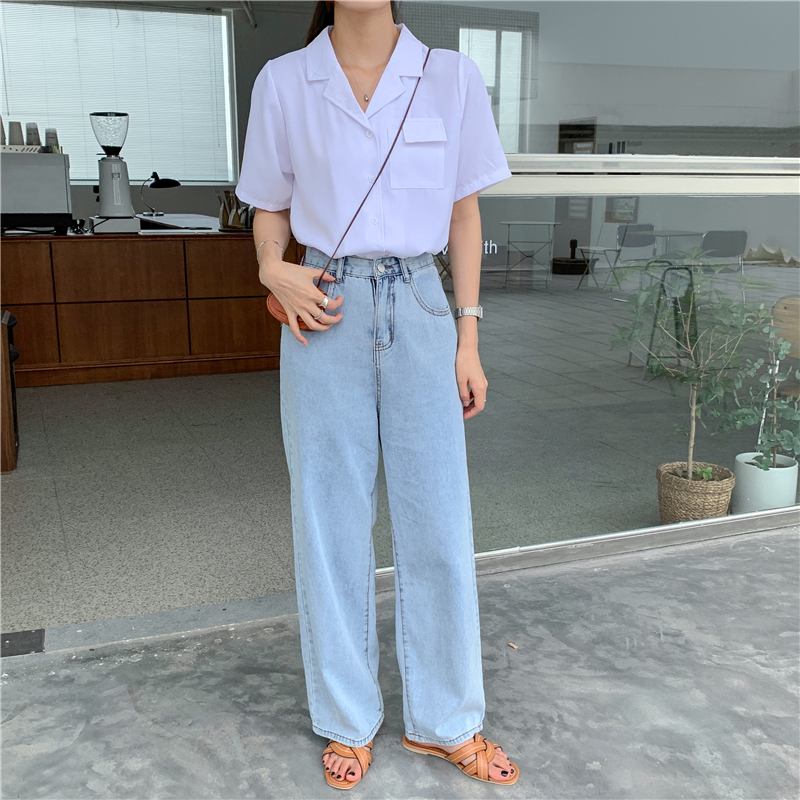 SUXI Áo Kiểu Ngắn Tay Cổ Chữ V Xinh Xắn Theo Phong Cách Retro Dành Cho Nữ