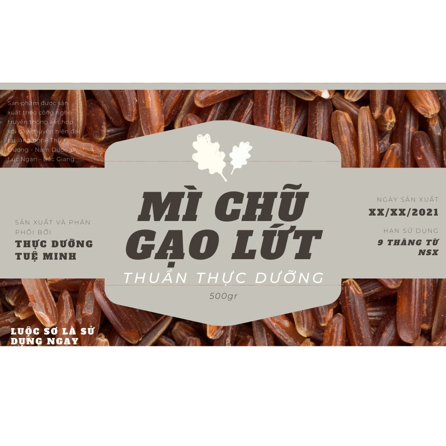 Mì Chũ Gạo Lứt Đỏ Thuần Thực Dưỡng 500gr