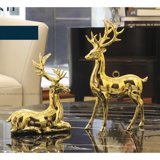 GoldSản Phẩm Trang Trí Cao Cấp Hươu Trang Trí Sơn Mạ Vàng