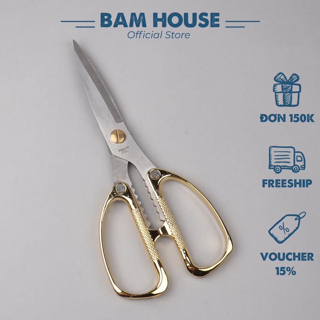 Kéo bếp Bam House cán inox lưỡi thép không gỉ siêu bền cao cấp KCI03