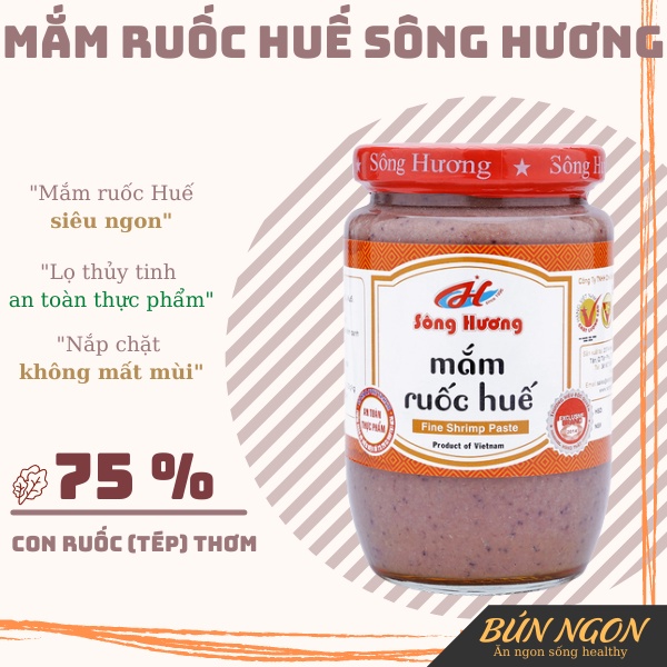 Mắm Ruốc Huế Sông Hương Lọ 430G - Nấu Bún Bò Huế, Thịt Kho, Cơm Chiên-  Đồ Chấm Hoa Quả, Thịt Luộc - Đặc Sản Xứ Huế