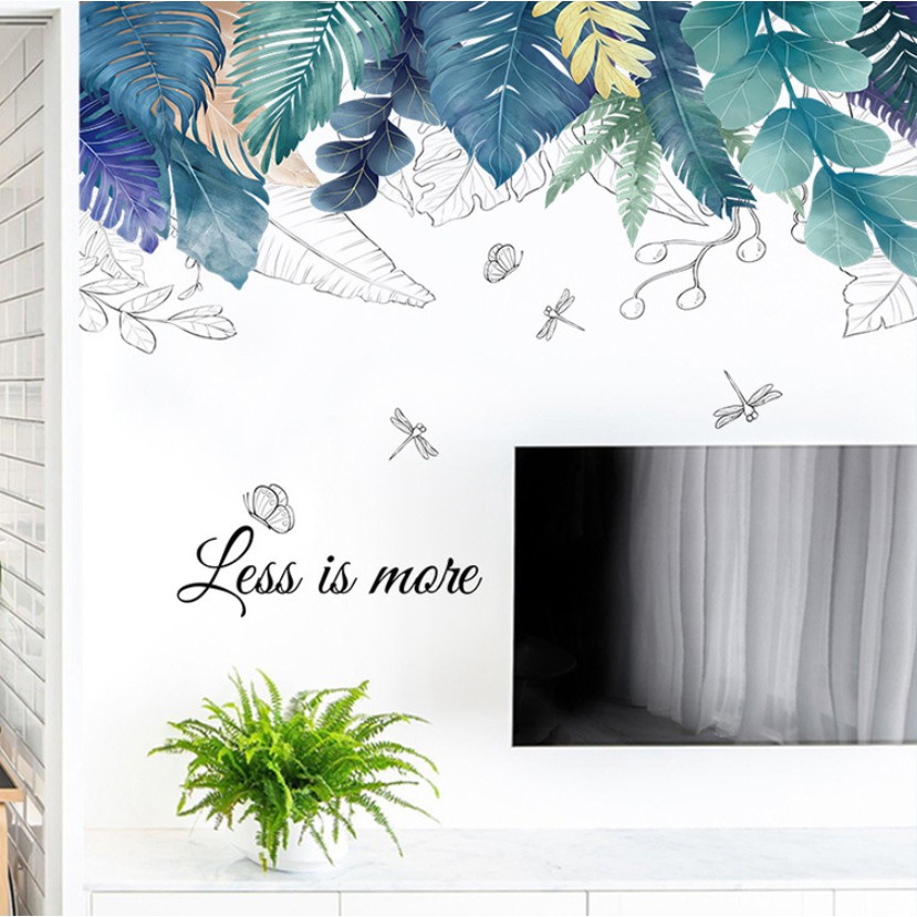 Decal dán tường Bụi cây Bạc Hà leo tường Less
