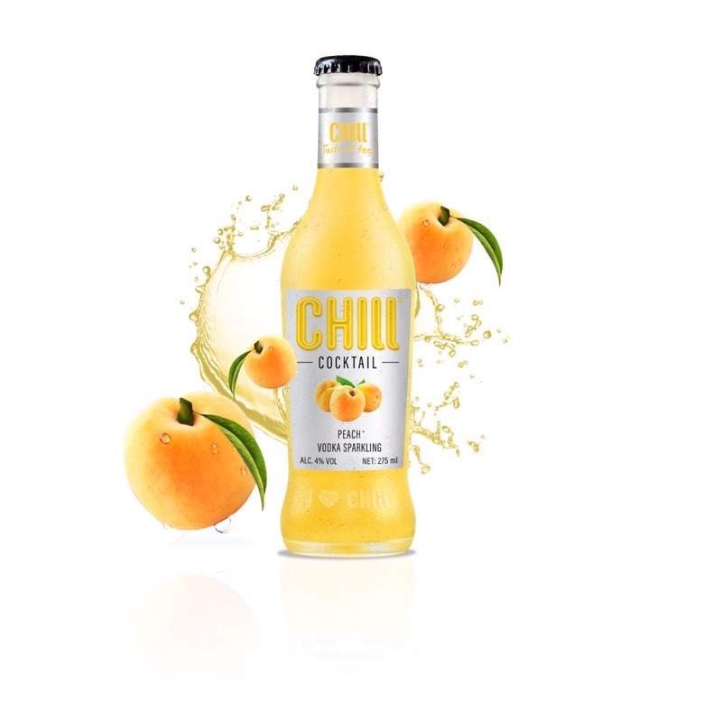 Nước Trái Cây Lên Men Chill Cocktail Peach Vodka Sparkling 4% 275ml