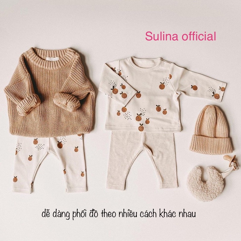 Bộ quần áo thu đông dài tay bé gái sơ sinh đến 4 tuổi Sulina official QA01