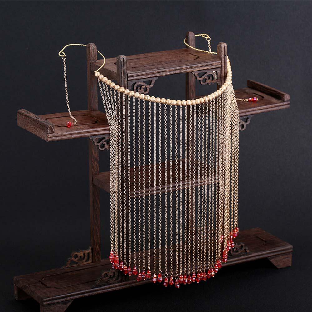 Phụ Kiện Cài Tóc Dạng Chuỗi Hạt Bằng Hợp Kim Phong Cách Hanfu Thanh Lịch Cho Nữ