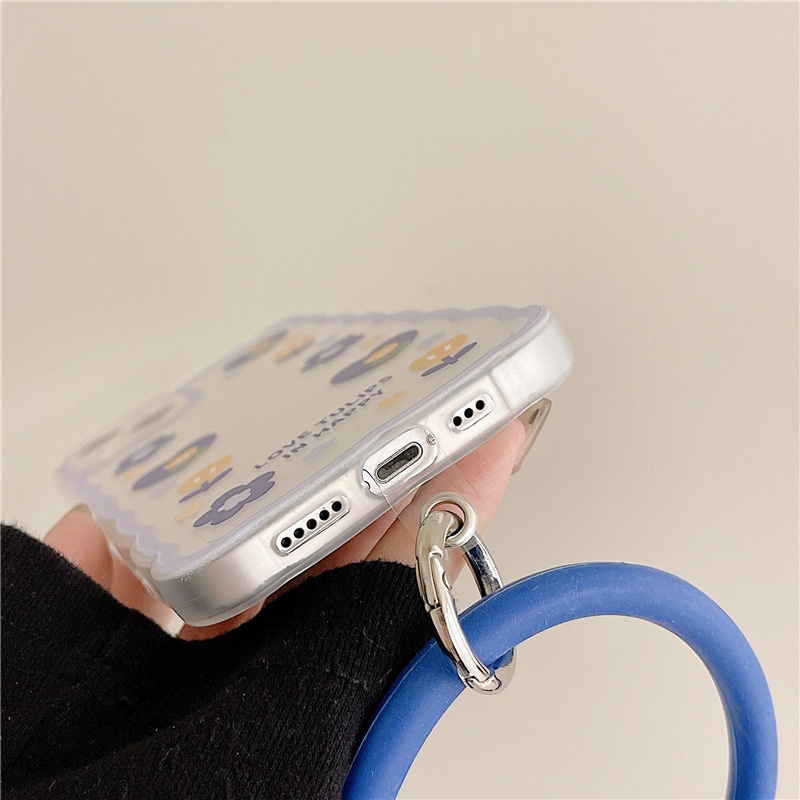 Ốp Điện Thoại Họa Tiết Sóng Biển Lớn Kiểu Nhật Hàn Gắn Dây Đeo Tay Cho iPhone 13Promax 11 12 xs xr 8 14