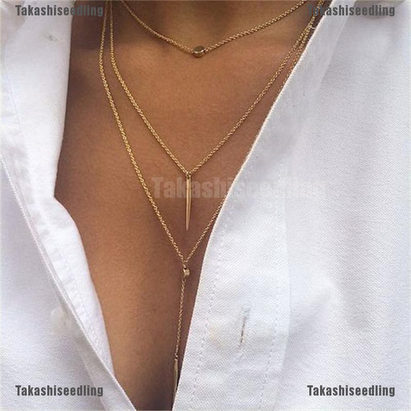 Dây chuyền nhiều lớp thời trang dành cho nữ tùy chọn màu sắc