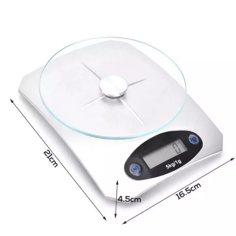 Cân Tiểu Ly Nhà Bếp 5kg 1g Mặt Kính Cường Lực Dễ Lau Chùi Tặng Kèm Pin Tela Shop