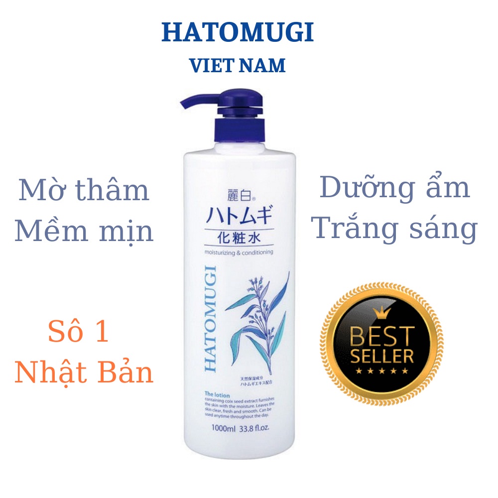 Nước hoa hồng Hatomugi dưỡng ẩm mềm mịn trắng da 500ml / 1000ml