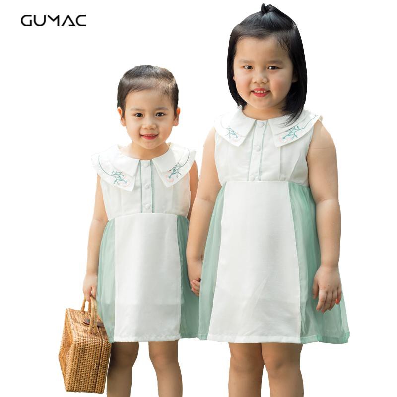 Đầm thêu lá cổ cho bé gái DKA328 GUMAC