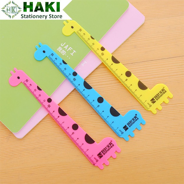 Thước kẻ học sinh hình hươu cao cổ cute, thước kẻ nhựa chiều dài 15cm TK01