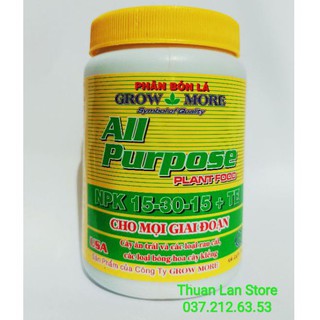 Phân Bón Lá NPK 15-30-15 Growmore Dùng Cho Mọi Giai Đoạn hũ 100g