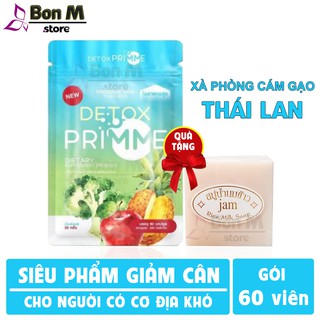 Detox Primme ⚡FREESHIP⚡ Viên uống giảm cân khử mỡ rau xanh trái cây cho cơ địa khó