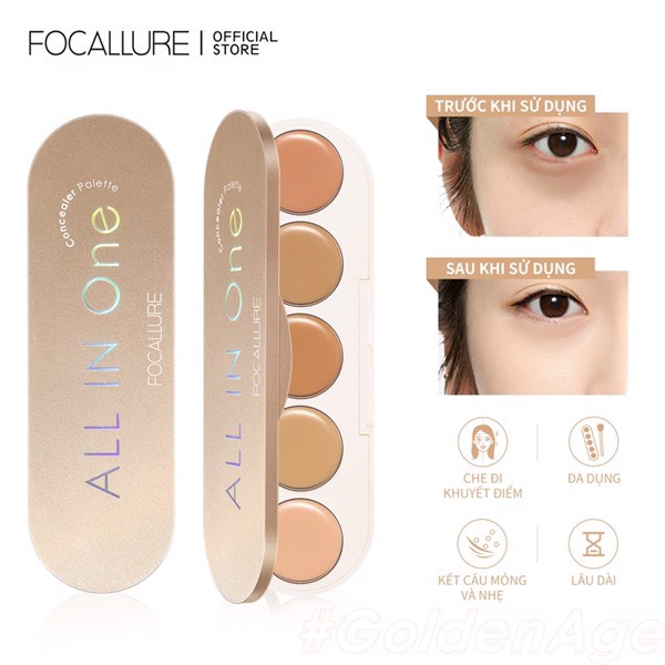 Bảng Che Khuyết Điểm 5 trong 1 Đa Năng FOCALLURE All In One Concealer Palette Nội Địa Trung | FA299