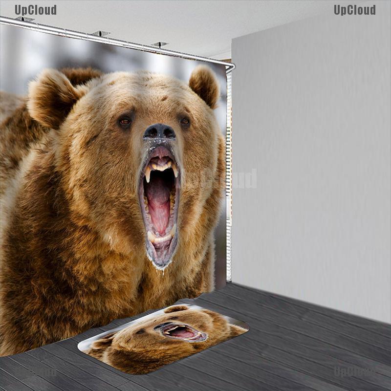Rèm Phòng Tắm Chống Thấm Nước Họa Tiết Angry Bear Nhiều Kích Thước