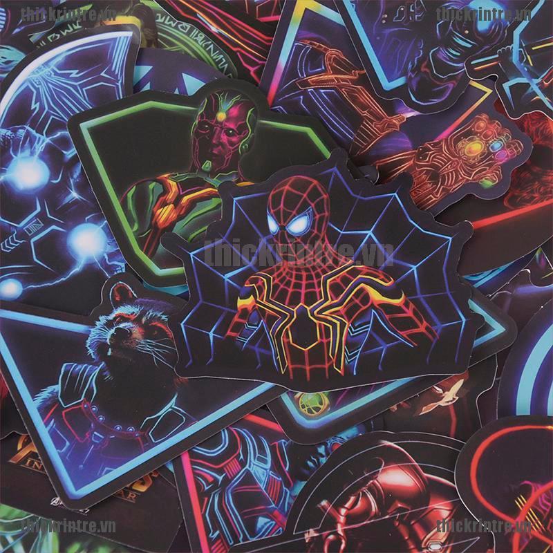 49 Miếng Dán Hoạt Hình The Avengers Trang Trí Tủ Lạnh Laptop