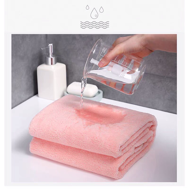 Khăn tắm lông cừu Hàn Quốc màu trơn sợi cotton size lớn 70x140cm, nặng 300g