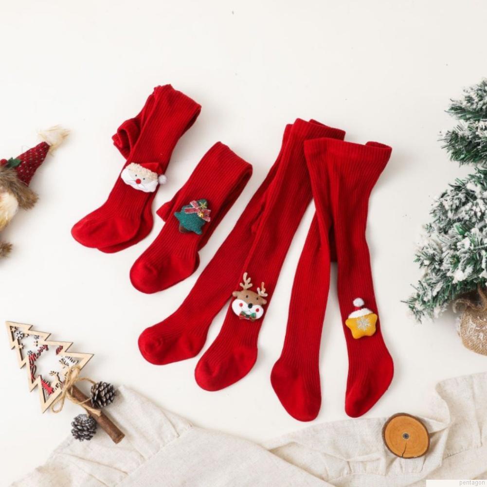 Quần tất in hình ông già noel dễ thương dành cho bé gái 0-6 tuổi