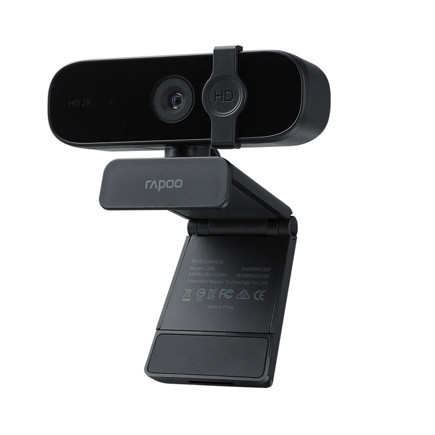 Webcam Rapoo C280 2K HD với USB2.0 với nắp đậy camera có thể xoay mic