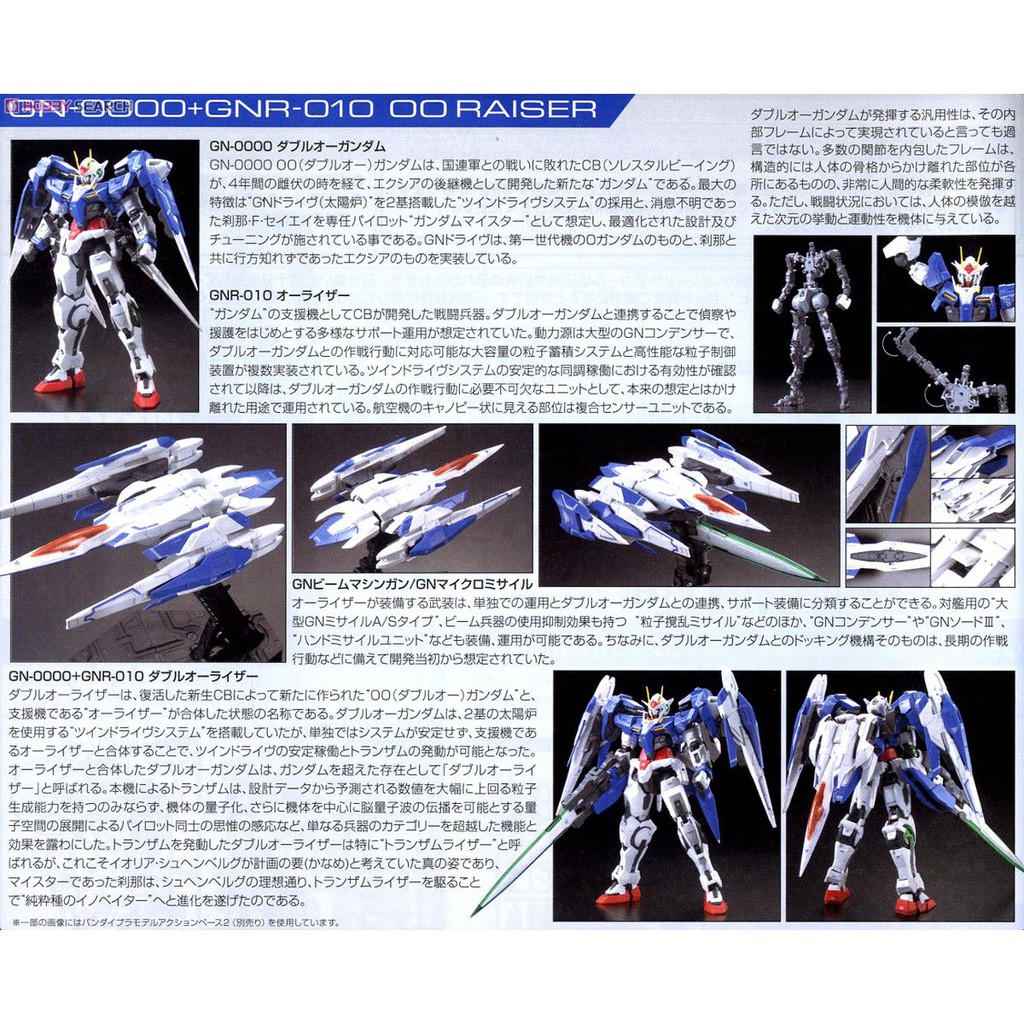 Mô hình RG  00 Raiser bandai 1/144 Gundam GN-0000+GNR-010