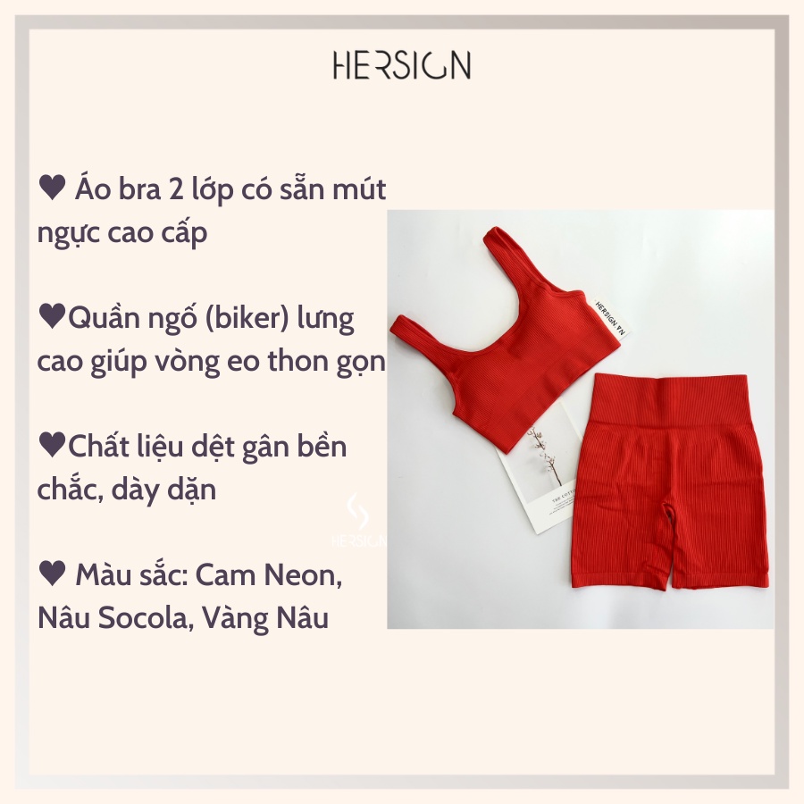 Đồ tập gym nữ Set đồ tập yoga nữ Quần ngố HERSIGN-SET73M