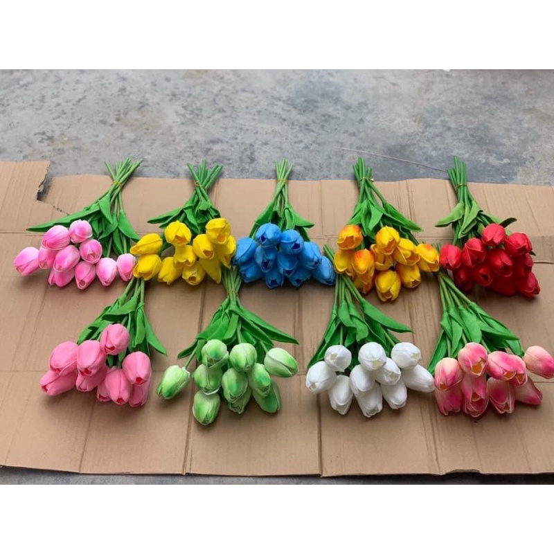 Hoa Tulip chất liệu PU siêu xinh, hoa trang trí decor, phụ kiện chụp ảnh