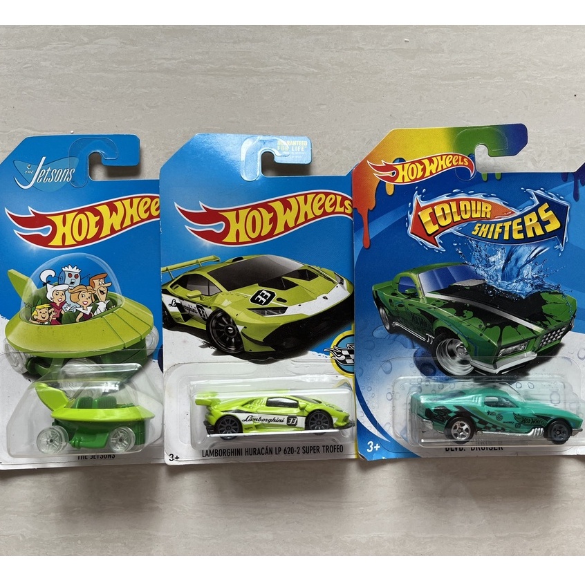 Mô hình HOTWHEELS THE JETSONS, LAMBORGHINI HURACAN LP 620-2 SUPER TROFEO, COLOUR SHIFTERS BLVD BRUISER