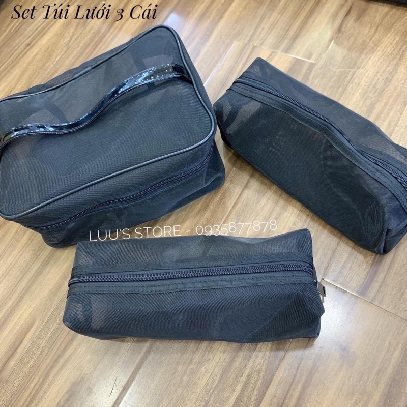Set Túi Lưới 3 Cái Đựng Mỹ Phẩm, Phụ Kiện