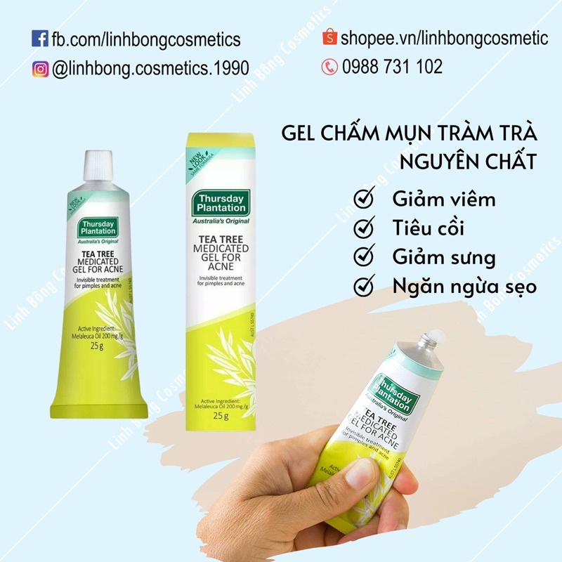 GEL TRÀM TRÀ CHẤM GOM CỒI MỤN THURSDAY PLANTATION TEA TREE