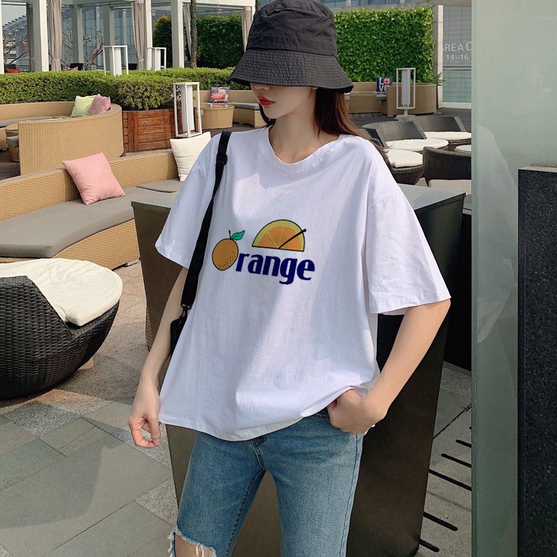 Áo Thun Tay Lỡ In Nhiệt Orange form Unisex nam nữ phong cách Ulzzang - Áo Phông Unisex Tay Lỡ In Orange ATIN09 | BigBuy360 - bigbuy360.vn