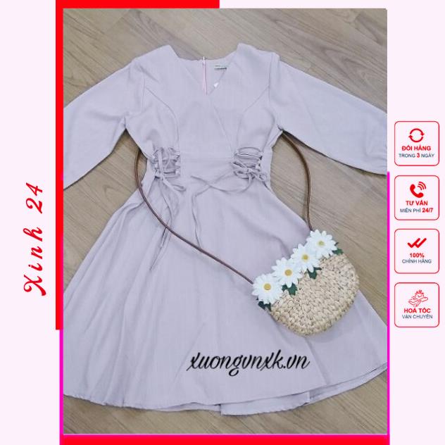 Đầm váy hồng đan dây eo (kèm hình thật) | BigBuy360 - bigbuy360.vn