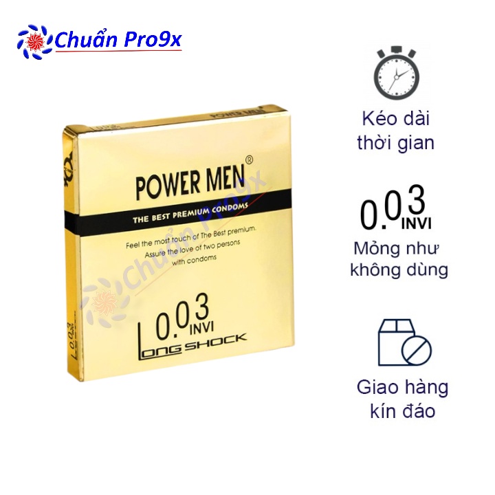 Bao cao su Powermen INVI 0.03 Longshock 1 bao