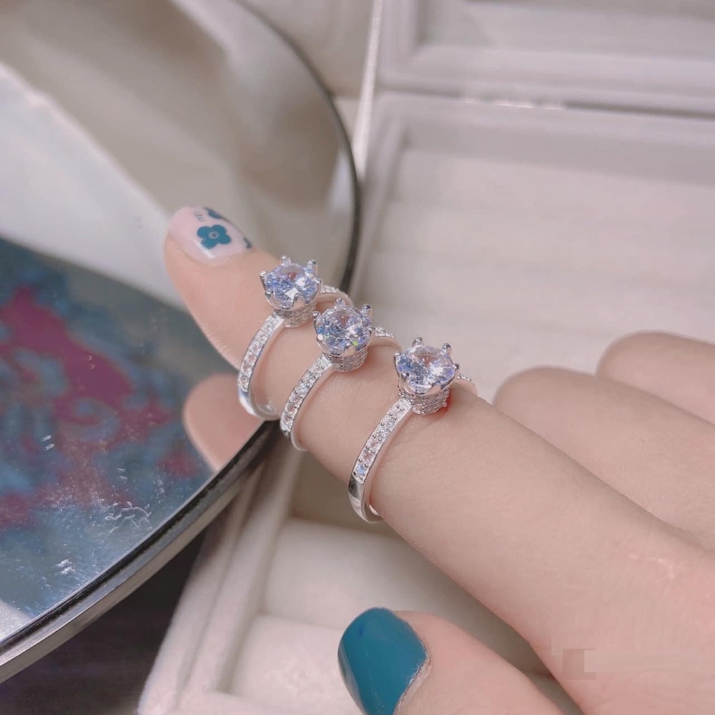 Nhẫn bạc nữ Evasilver cao cấp đính đá thời trang TL01
