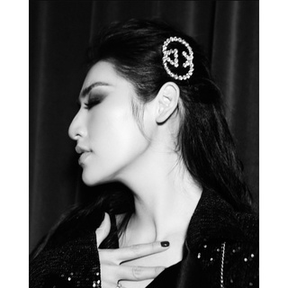 kẹp tóc gucci đính đá MÀU BẠC