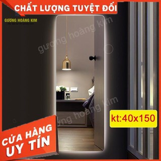 ( giá sỉ ) Gương soi toàn thân treo tường hoàng kim tính năng cảm ứng +đồng hồ kt 40x150cm guonghoangkim mirror hk-1010