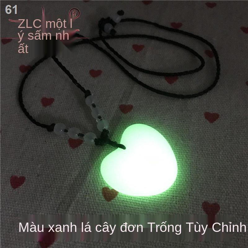 Màu xanh sáng và lục nhạt Cặp đôi tình yêu Vòng cổ bằng đá phát nam nữ sinh viên Trái tim đào Mặt dây chuyền