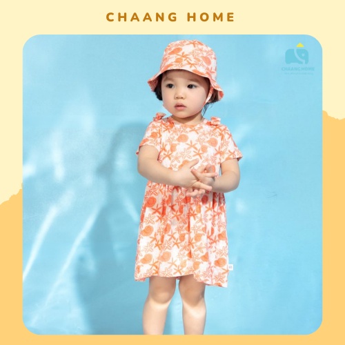Váy hè cotton cho bé gái nơ Sea Chaang sao biển