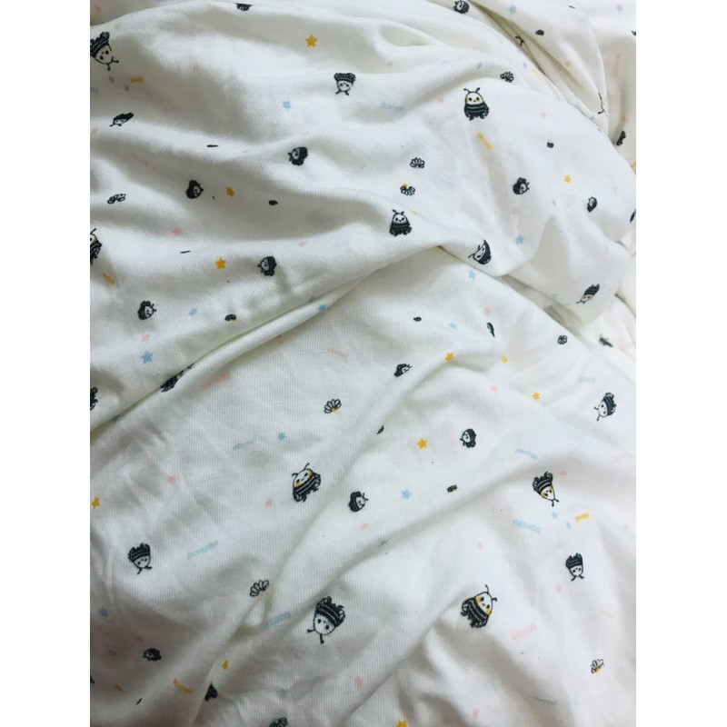 vải thun cotton lụa sơ sinh hình con ong