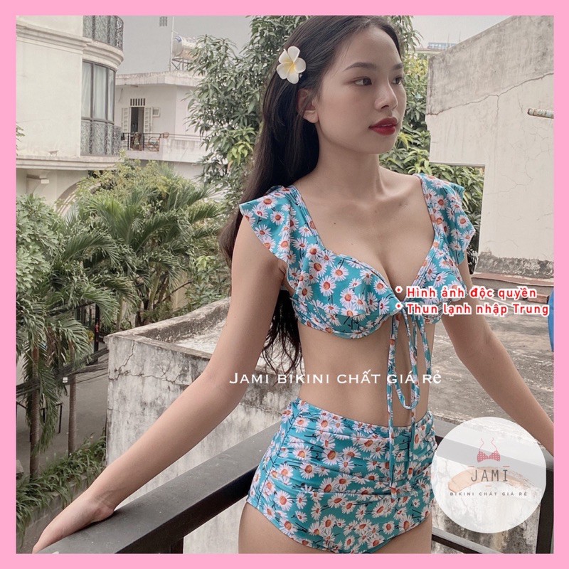 BIKINI áo cúp ngực gọng quần cạp cao hoa cúc bikini 2 mảnh đi biển JAMI - MD20 | BigBuy360 - bigbuy360.vn