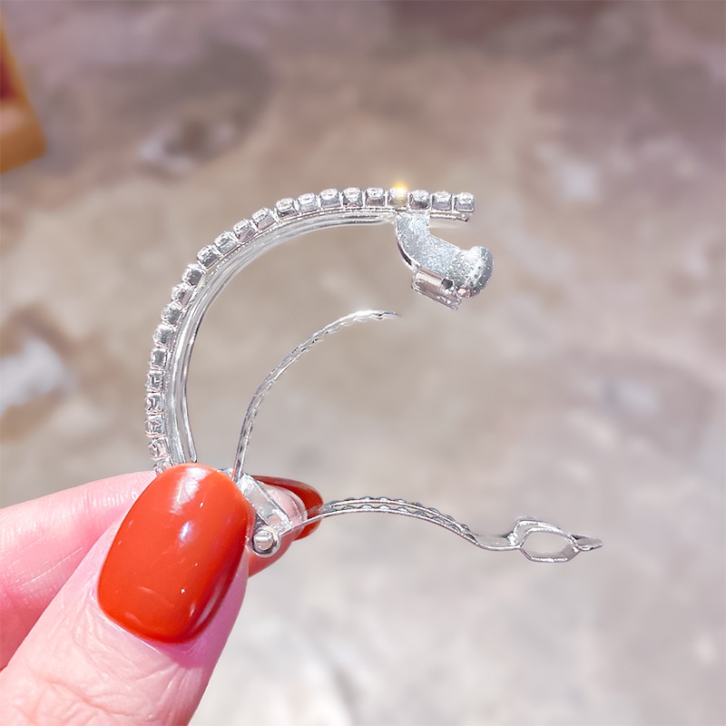 Kẹp Tóc Chữ U Đính Đá Lấp Lánh / Giá Đỡ Đuôi Ngựa Đơn Giản Thanh Lịch Phong Cách Hàn Quốc Cho Nữ
