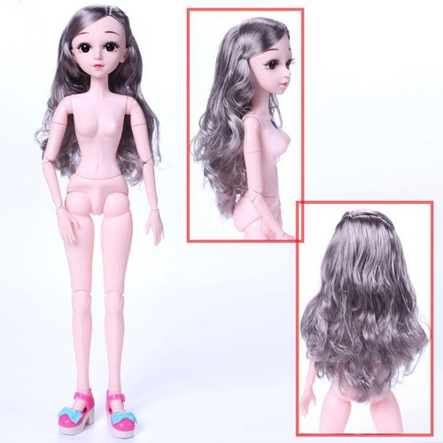 Búp Bê Trơn BJD 18 Khớp Linh Hoạt Mắt 3D Lấp Lánh - Cao 60cm KHÔNG NHẠC