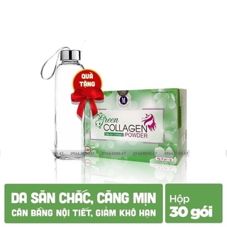 [Chính hãng] Diệp lục collagen đẹp dáng, trắng da hộp 30 gói + tặng bình