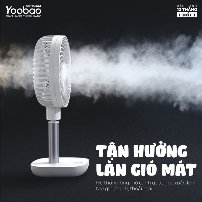 Quạt sạc mini để bàn YOOBAO F1 10000mAh - Có thể chạy 60 giờ liên tục - Hàng chính hãng