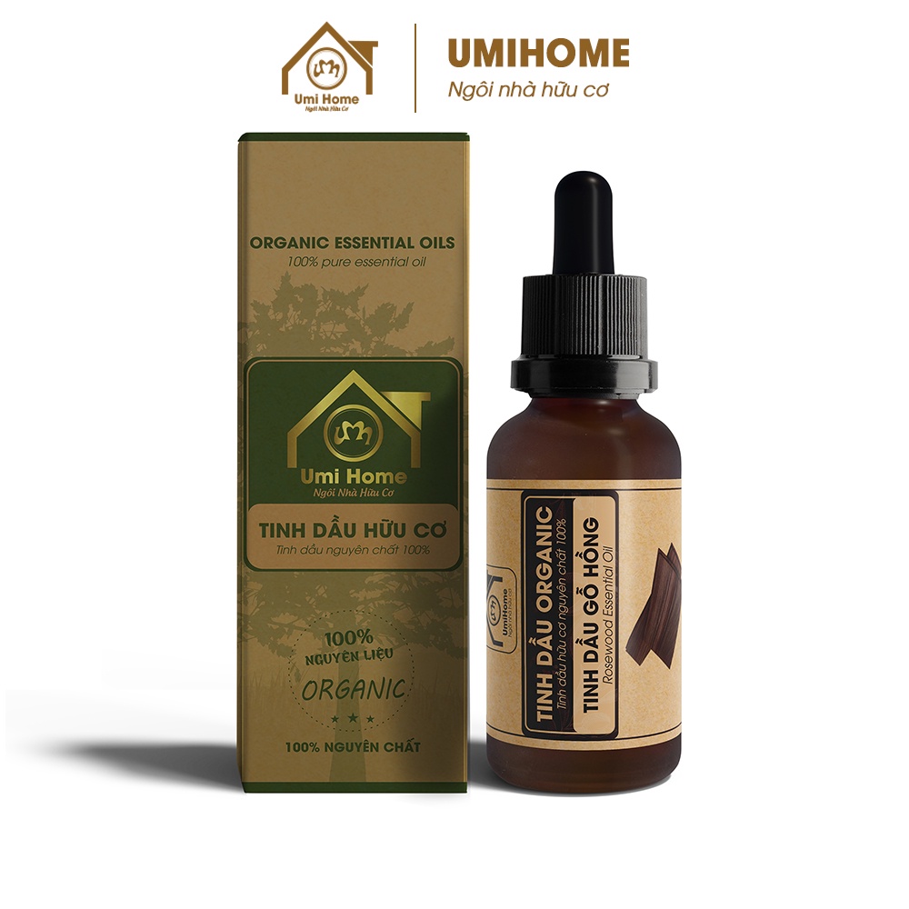 Tinh dầu thơm phòng Gỗ Hồng hữu cơ UMIHOME nguyên chất 10ml