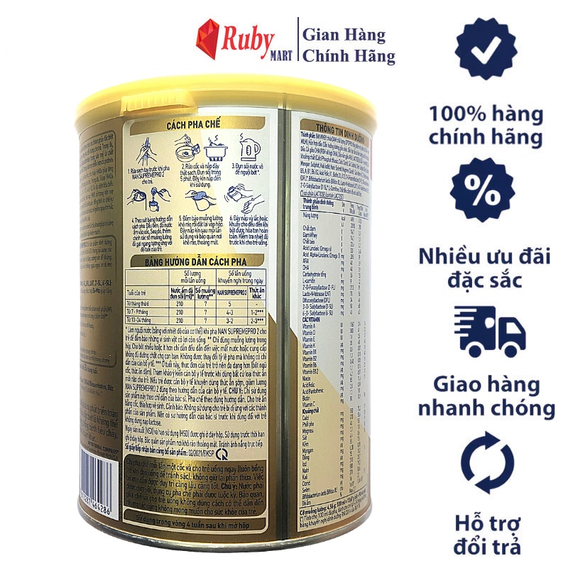 Sữa Bột Nestlé NAN SUPREME 2 - Hộp 800gram Dễ Uống